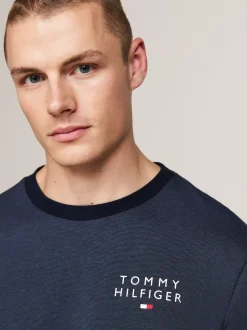 Piżamy*Tommy Hilfiger Piżama Z Dżerseju TH Original W Prążki DESERT SKY