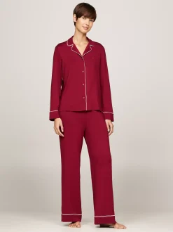 Piżamy & Odziez Nocna*Tommy Hilfiger Piżama Z Długim Rękawem Z Mikrofibry ROUGE