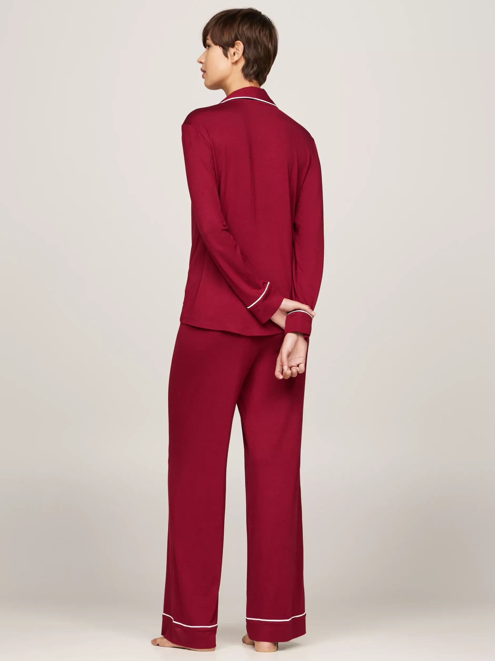 Piżamy & Odziez Nocna*Tommy Hilfiger Piżama Z Długim Rękawem Z Mikrofibry ROUGE