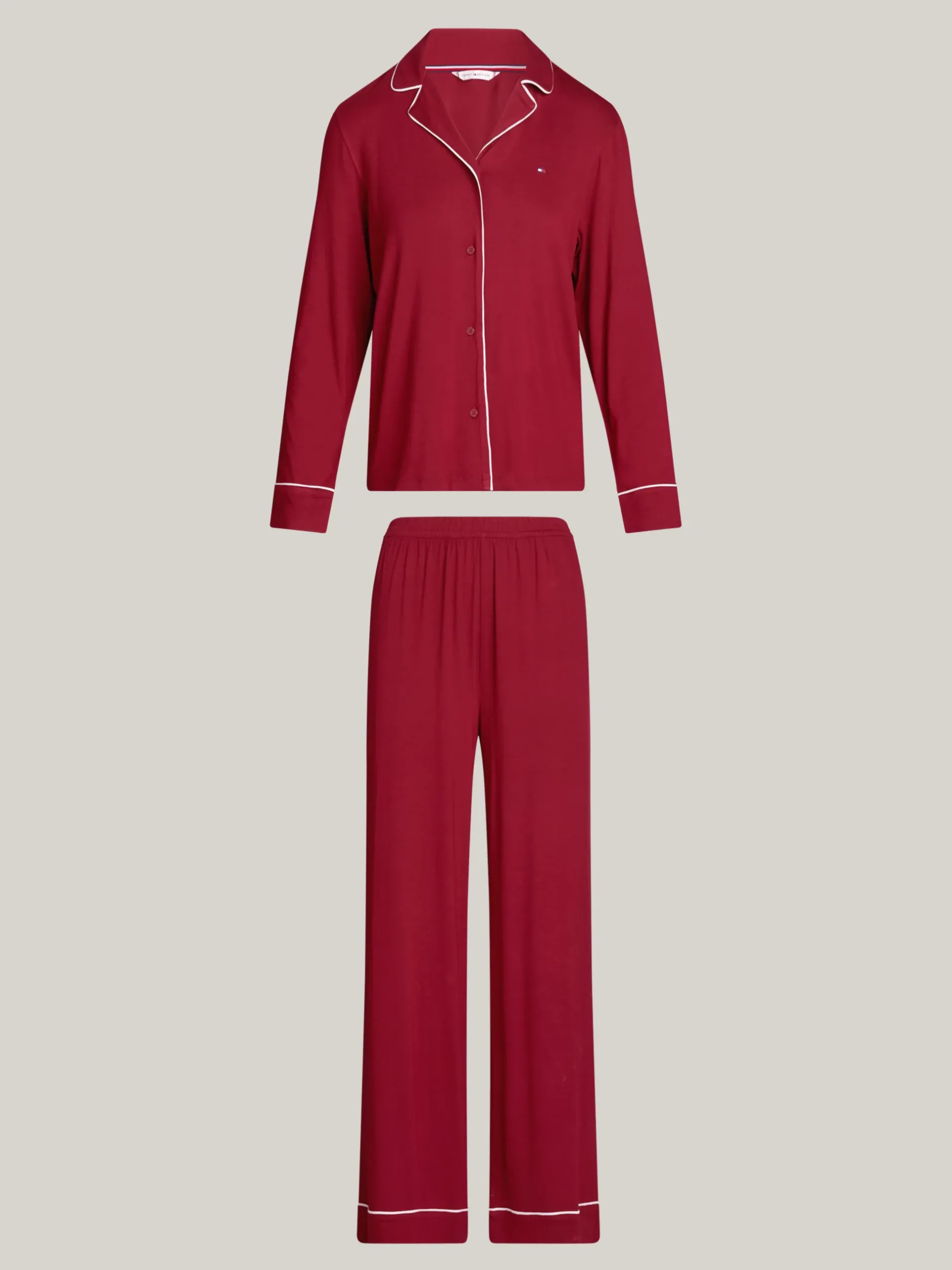 Piżamy & Odziez Nocna*Tommy Hilfiger Piżama Z Długim Rękawem Z Mikrofibry ROUGE