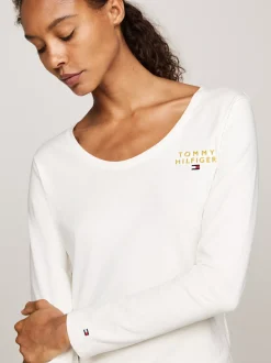Stroje Domowe*Tommy Hilfiger Piżamowy Longsleeve TH Original IVORY