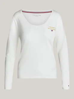 Stroje Domowe*Tommy Hilfiger Piżamowy Longsleeve TH Original IVORY