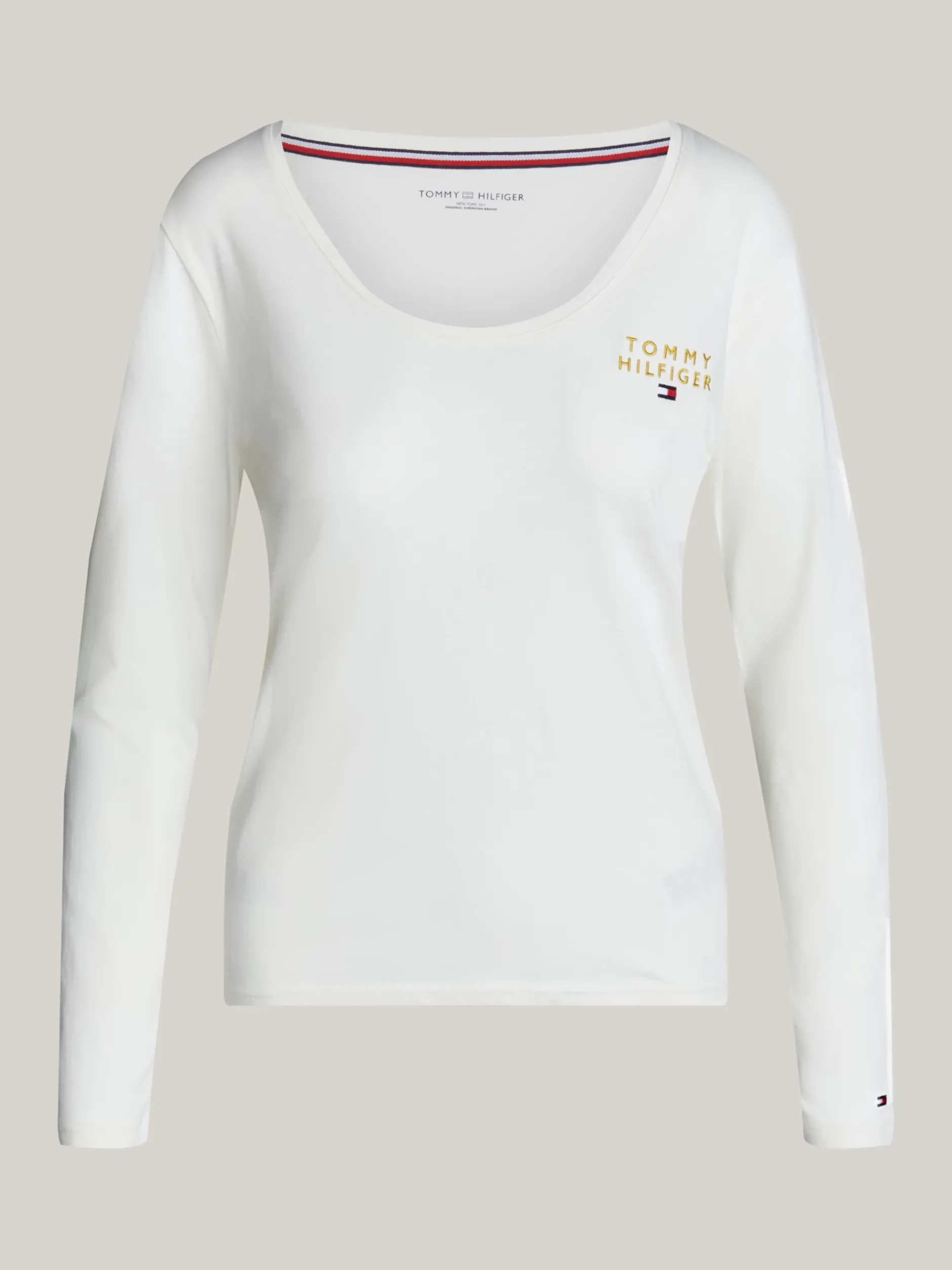 Stroje Domowe*Tommy Hilfiger Piżamowy Longsleeve TH Original IVORY