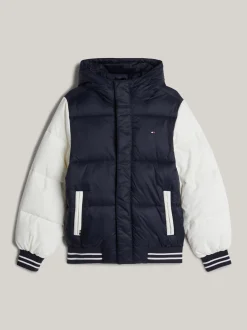 Kurtki*Tommy Hilfiger Pikowana Kurtka Adaptive Z Blokami Kolorów DESERT SKY COLORBLOCK
