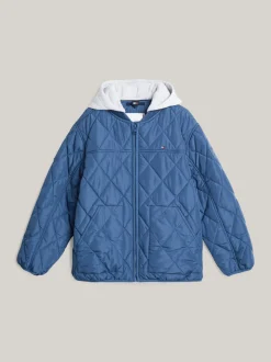 Kurtki I Płaszcze|Kurtki*Tommy Hilfiger Pikowana Kurtka Z Kontrastowym Kapturem AEGEAN SEA