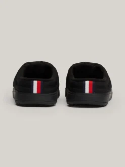Buty Casual*Tommy Hilfiger Pikowane Kapcie Z Logo BLACK