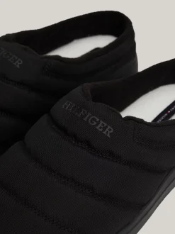 Buty Casual*Tommy Hilfiger Pikowane Kapcie Z Logo BLACK