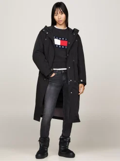 Botki*Tommy Hilfiger Pikowane śniegowce Z Ciepłą Wyściółką BLACK