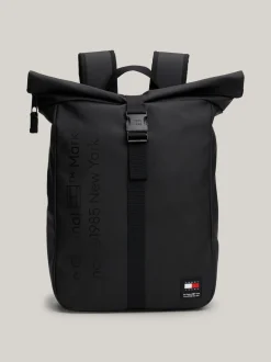 Plecaki*Tommy Hilfiger Plecak Essential Ze Zwijaną Górą I Logo BLACK