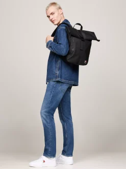 Plecaki*Tommy Hilfiger Plecak Essential Ze Zwijaną Górą I Logo BLACK