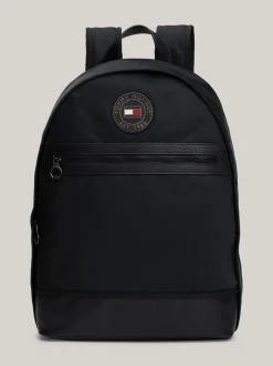 Plecaki*Tommy Hilfiger Plecak Kopułowy O Mieszanych Fakturach BLACK