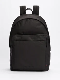 Plecaki*Tommy Hilfiger Plecak O Fasonie Kopułowym Z Teksturowanym Logo BLACK