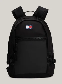 Plecaki*Tommy Hilfiger Plecak W Bloki Kolorów Z Powlekanym Gumą Logo BLACK
