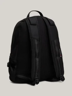 Plecaki*Tommy Hilfiger Plecak W Bloki Kolorów Z Powlekanym Gumą Logo BLACK