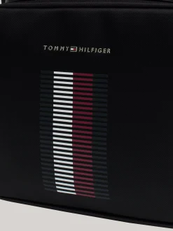 Plecaki*Tommy Hilfiger Plecak Z Fakturą Piki Na Kieszonce BLACK
