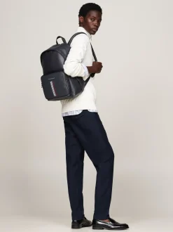 Plecaki*Tommy Hilfiger Plecak Z Fakturą Piki Na Kieszonce SPACE BLUE