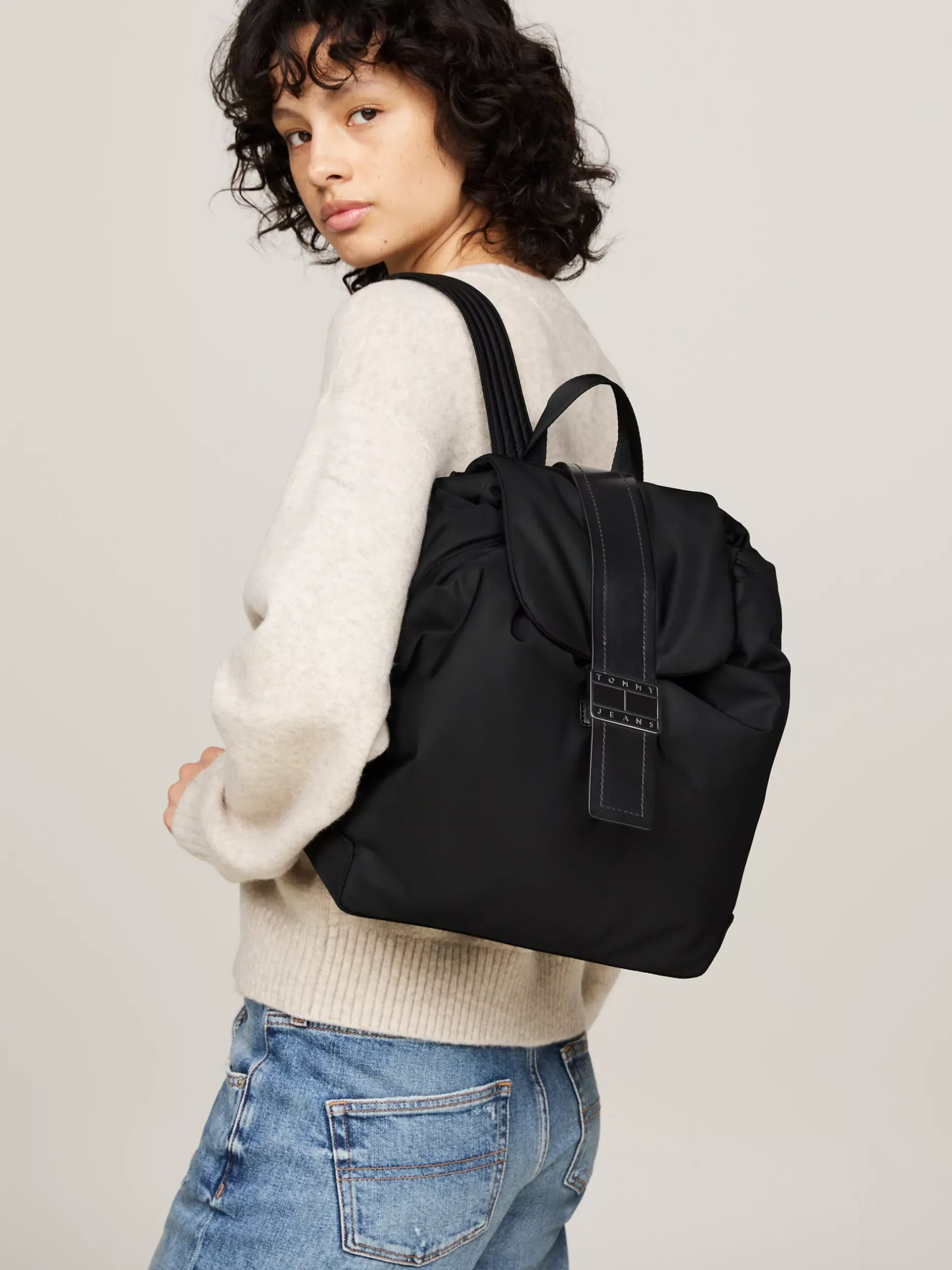 Plecaki*Tommy Hilfiger Plecak Z Klapką I Logo Z Kolekcji Stardust BLACK