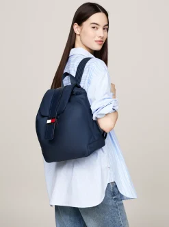 Plecaki*Tommy Hilfiger Plecak Z Klapką I Logo Z Kolekcji Stardust DARK NIGHT NAVY