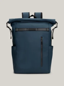 Plecaki*Tommy Hilfiger Plecak Ze Zwijaną Górą I Logo Hilfiger MILITARY DENIM