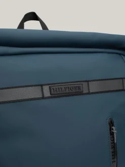 Plecaki*Tommy Hilfiger Plecak Ze Zwijaną Górą I Logo Hilfiger MILITARY DENIM