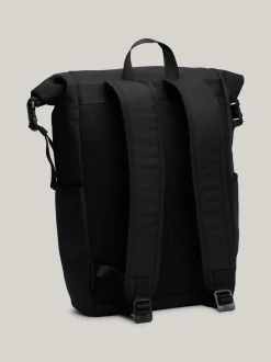 Plecaki*Tommy Hilfiger Plecak Ze Zwijaną Górą Z Logo BLACK