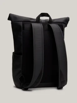 Plecaki*Tommy Hilfiger Plecak Ze Zwijaną Klapą I Logo Hilfiger Monotype BLACK
