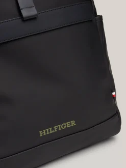 Plecaki*Tommy Hilfiger Plecak Ze Zwijaną Klapą I Logo Hilfiger Monotype BLACK