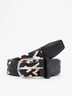 Paski*Tommy Hilfiger Pleciony Pasek TH Business Ze Skóry SPACE BLUE CORP