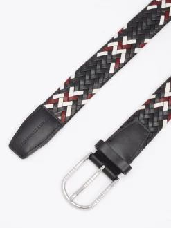 Paski*Tommy Hilfiger Pleciony Pasek TH Business Ze Skóry SPACE BLUE CORP
