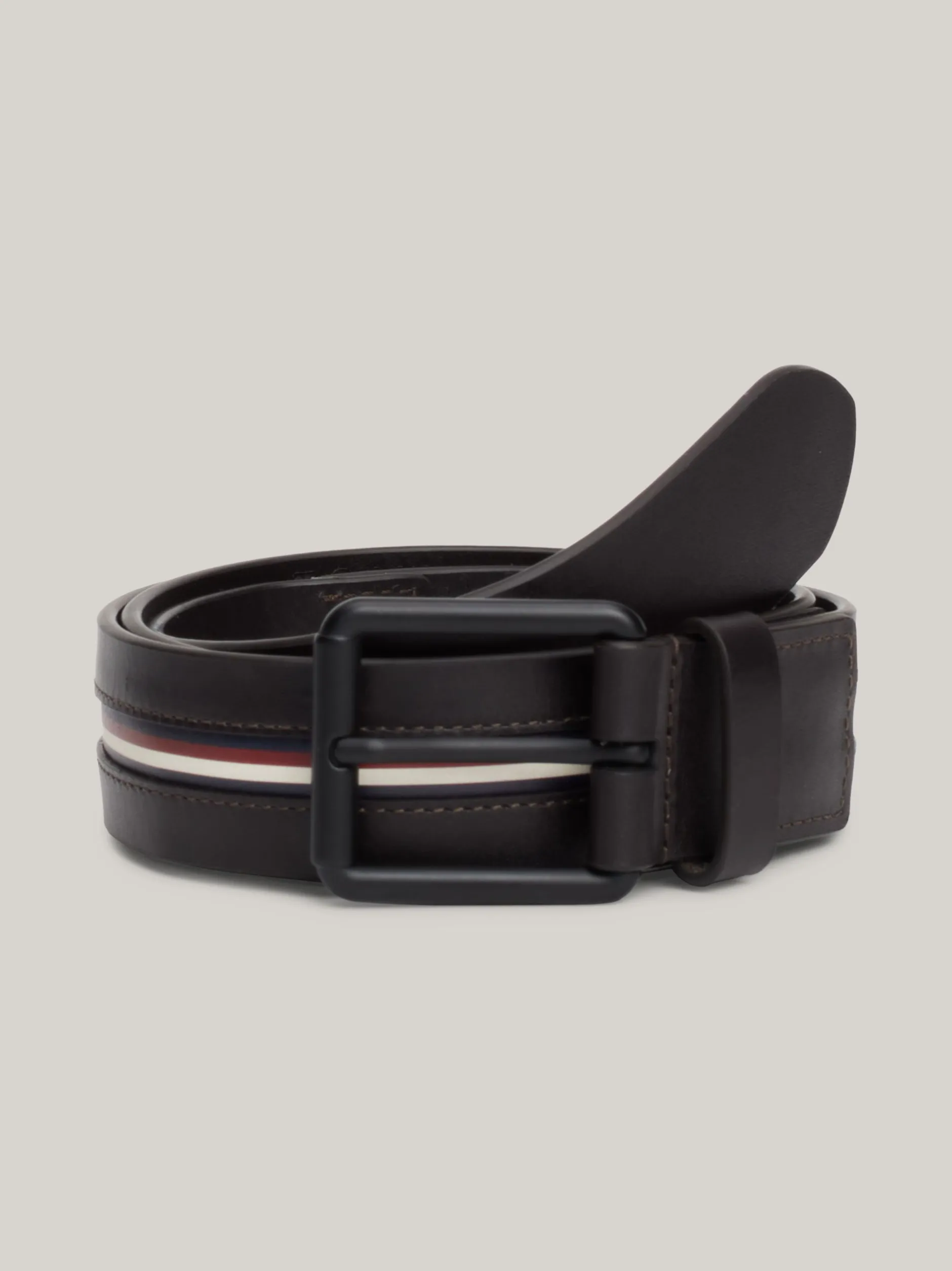 Paski*Tommy Hilfiger Pleciony Pasek Z Emaliowaną Flagą LEGACY BROWN