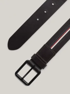 Paski*Tommy Hilfiger Pleciony Pasek Z Emaliowaną Flagą LEGACY BROWN