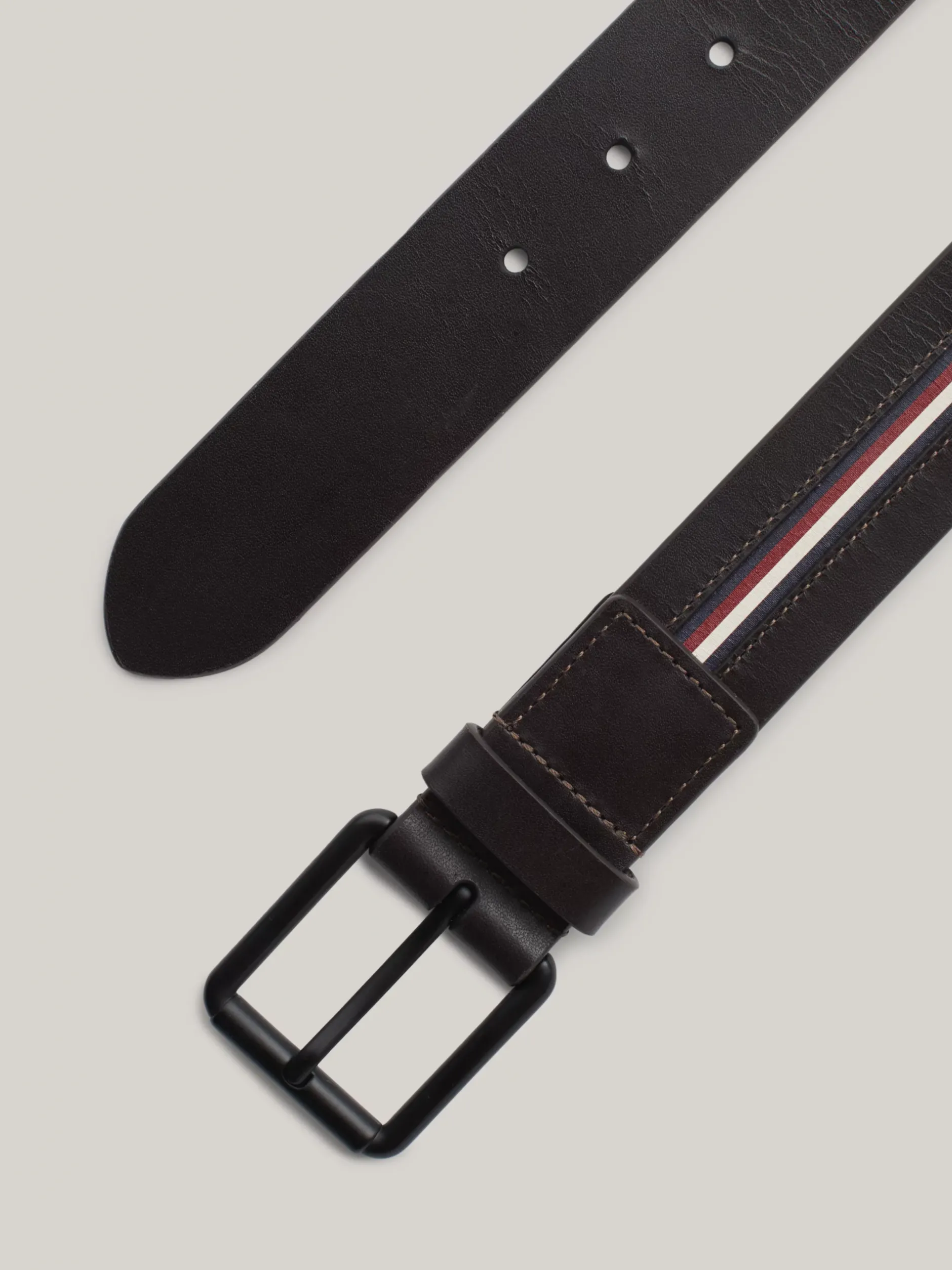 Paski*Tommy Hilfiger Pleciony Pasek Z Emaliowaną Flagą LEGACY BROWN