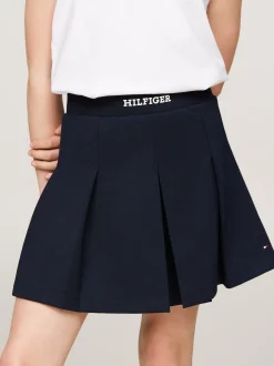 Spodnie, Szorty I Spódnice*Tommy Hilfiger Plisowana Dżersejowa Spódnica Mini DESERT SKY