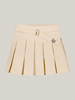 Spodnie, Szorty I Spódnice*Tommy Hilfiger Plisowana Spódnica Z Paskiem COUNTRY IVORY