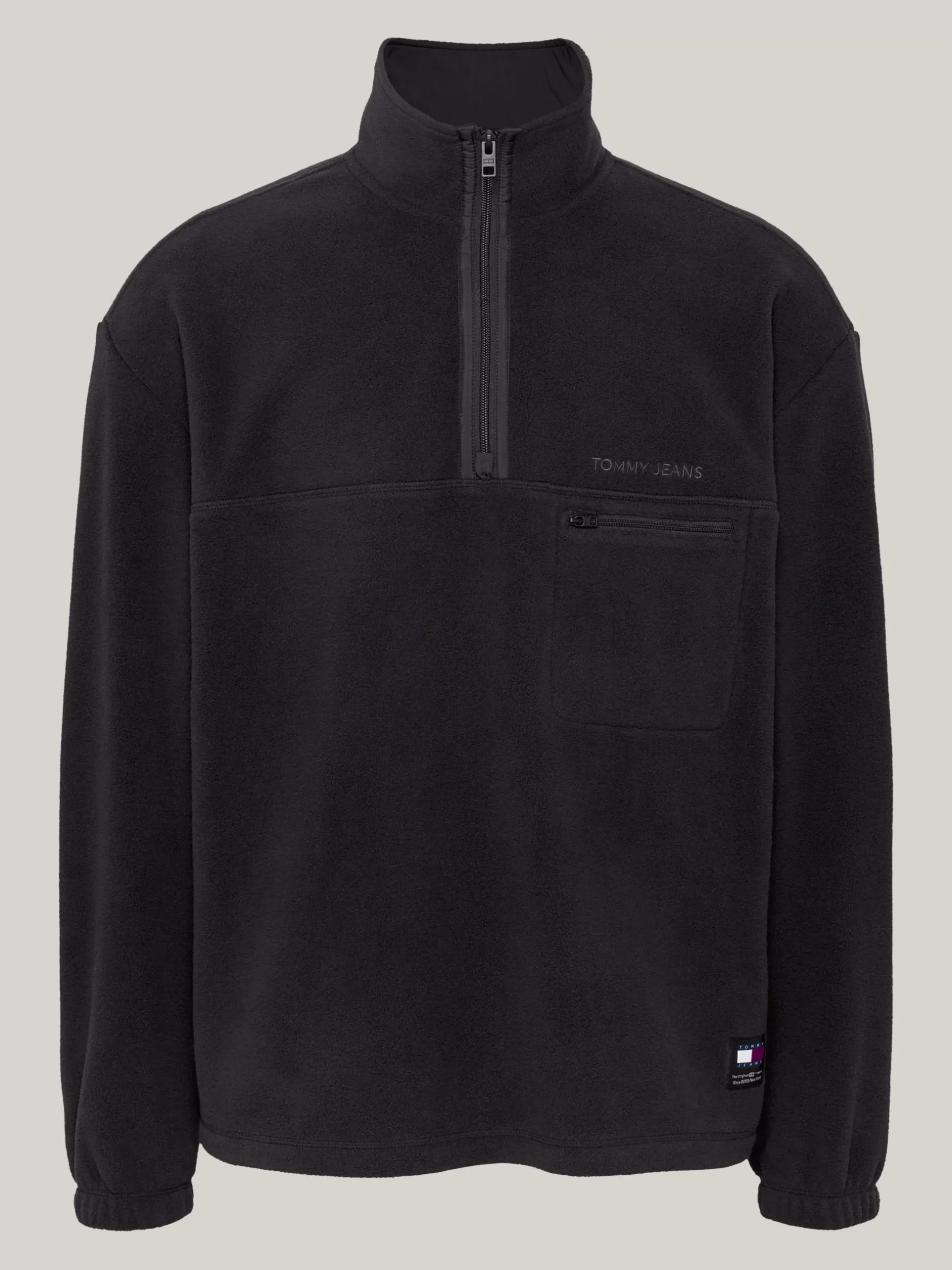 Bluzy Dresowe & Z Kapturem*Tommy Hilfiger Polar O Luźnym Kroju Z Zamkiem 1/4 BLACK