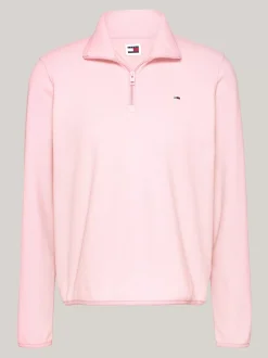 Bluzy Dresowe & Z Kapturem*Tommy Hilfiger Polarowa Bluza Z Zamkiem Do 1/4 Długości BALLET PINK