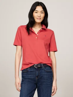 Koszulki Polo*Tommy Hilfiger Polo O Regularnym Kroju Z Wyhaftowaną Flagą TERRA RED