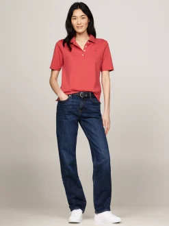 Koszulki Polo*Tommy Hilfiger Polo O Regularnym Kroju Z Wyhaftowaną Flagą TERRA RED