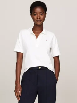 Koszulki Polo*Tommy Hilfiger Polo O Regularnym Kroju Z Wyhaftowaną Flagą ECRU