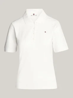 Koszulki Polo*Tommy Hilfiger Polo O Regularnym Kroju Z Wyhaftowaną Flagą ECRU