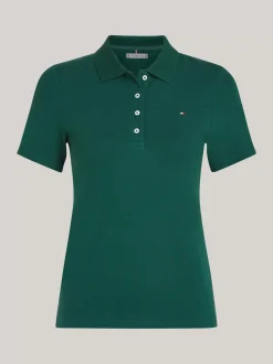 Koszulki Polo*Tommy Hilfiger Polo O Wąskim Kroju Z Wyhaftowaną Flagą ORNAMENTAL GREEN