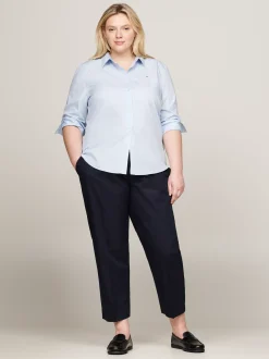 Koszule & Bluzki*Tommy Hilfiger Popelinowa Koszula Curve O Regularnym Kroju BREEZY BLUE