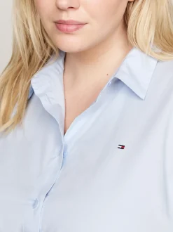Koszule & Bluzki*Tommy Hilfiger Popelinowa Koszula Curve O Regularnym Kroju BREEZY BLUE
