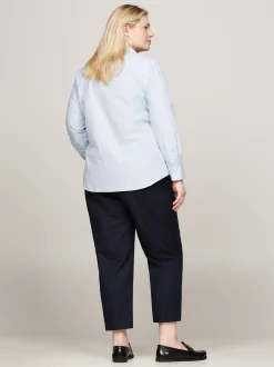 Koszule & Bluzki*Tommy Hilfiger Popelinowa Koszula Curve O Regularnym Kroju BREEZY BLUE