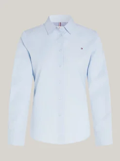 Koszule & Bluzki*Tommy Hilfiger Popelinowa Koszula Curve O Regularnym Kroju BREEZY BLUE