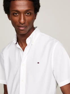 Koszule*Tommy Hilfiger Popelinowa Koszula O Regularnym Kroju WHITE