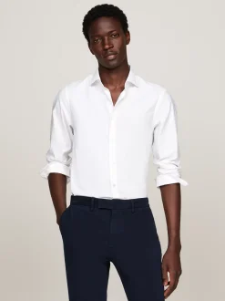 Koszule*Tommy Hilfiger Popelinowa Koszula Smart Casual O Wąskim Kroju OPTIC WHITE