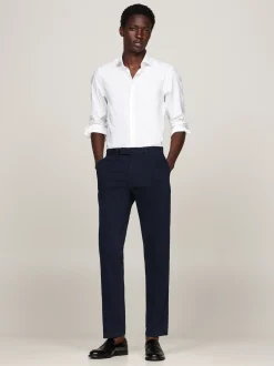 Koszule*Tommy Hilfiger Popelinowa Koszula Smart Casual O Wąskim Kroju OPTIC WHITE