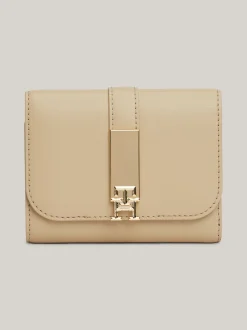 Portfele & Breloczki Do Kluczy*Tommy Hilfiger Porfel Z Klapką I Monogramem TH Heritage BEIGE