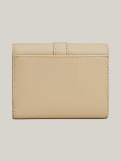 Portfele & Breloczki Do Kluczy*Tommy Hilfiger Porfel Z Klapką I Monogramem TH Heritage BEIGE